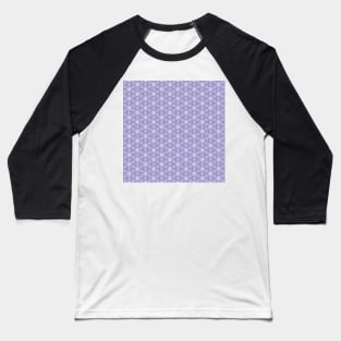 Abstract Blue Floral Pattern Baseball T-Shirt